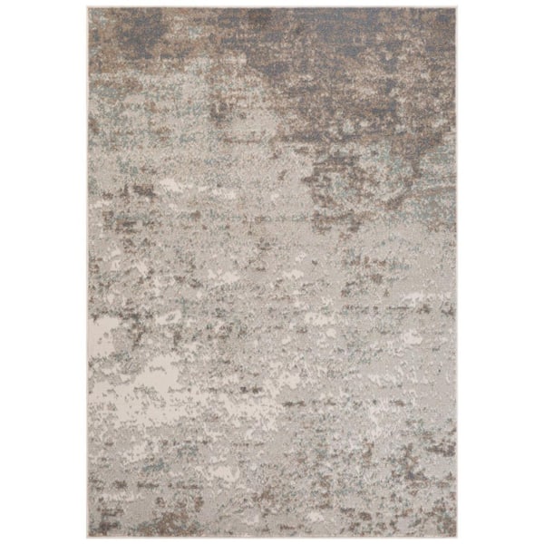 8 ft. x 10 ft.Gray And Ivory Abstract Area Rug