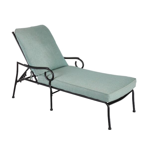 Hampton Bay Amelia Springs Outdoor Chaise Lounge with CushionGuard Spa Cushions