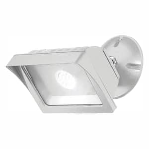 EnviroLite White Integrated LED Outdoor Line Voltage Security Flood Light with Clear Glass