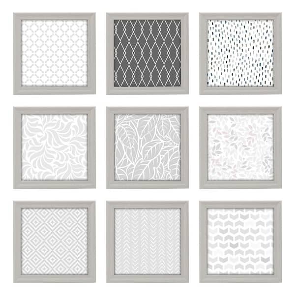 Melannco Set of 9-9.25 in. x 9.25 in. MDF White Frames/Hold 8 x 8 Photos