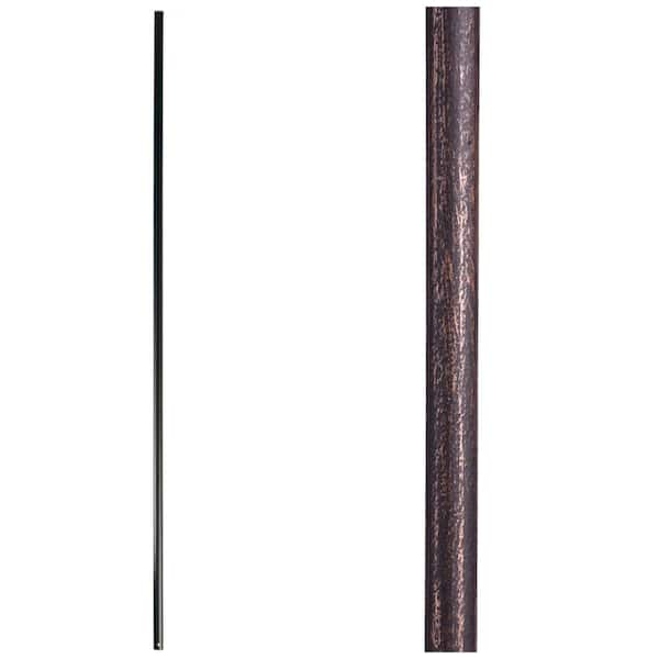 HOUSE OF FORGINGS Designer Round 44 in. x 0.625 in. Oil Rubbed Bronze Plain Bar Hollow Wrought Iron Baluster