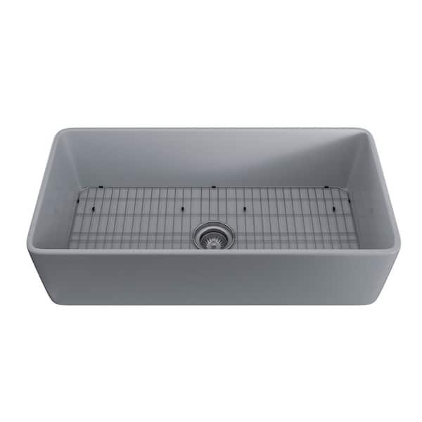 Farmhouse Apron Front Fireclay 33 in. Picture Frame Single Bowl Kitchen Sink in White with Grid and Strainer Farmhouse Apron Front Fireclay 33 in. Picture Frame Single Bowl Kitchen Sink in White with Grid and Strainer