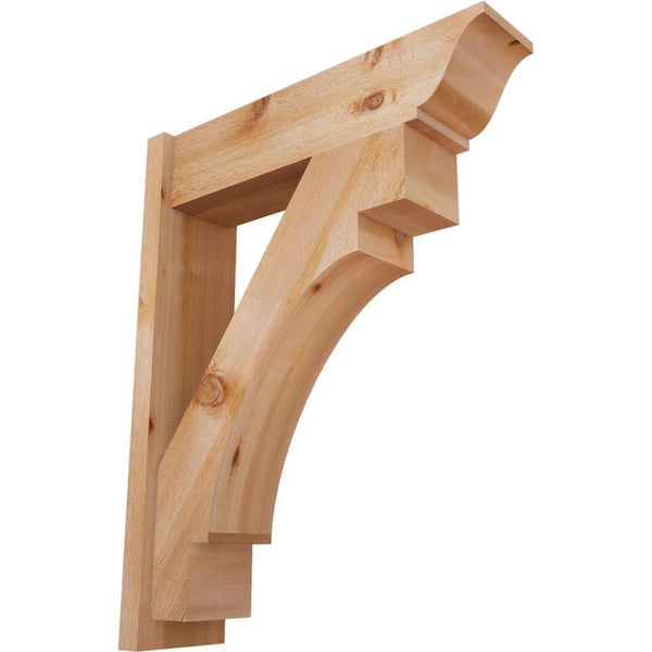 Ekena Millwork 8 in. x 38 in. x 30 in. Western Red Cedar Merced Traditional Rough Sawn Outlooker