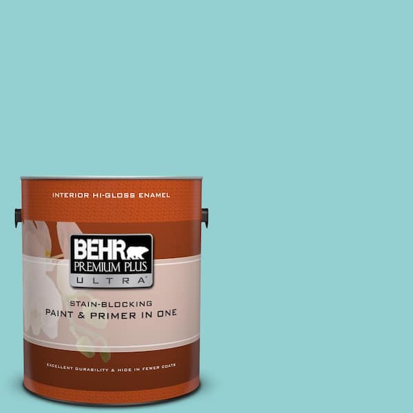 BEHR Premium Plus Ultra 1 gal. #M460-3 Big Surf Hi-Gloss Enamel Interior Paint and Primer in One