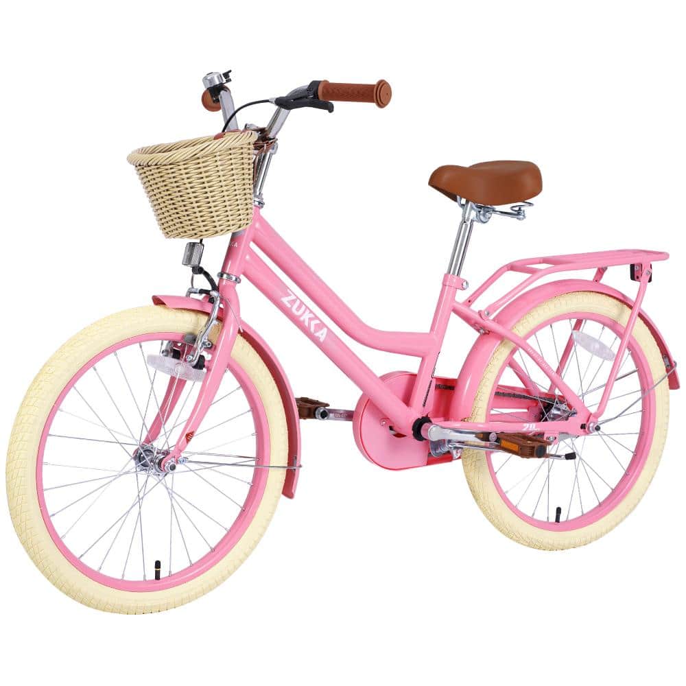20 in. Light Pink Steel Frame Bike with Basket for 7-10 Years Kids price history on PriceWatchPro