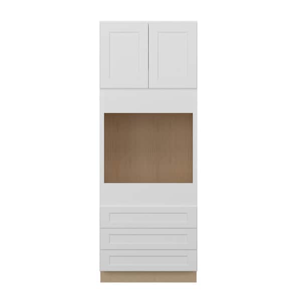 Unbranded Norfolk Shaker 33 in. W x 90 in. H x 24 in. D in Painted White Plywood Assembled Oven Cabinet