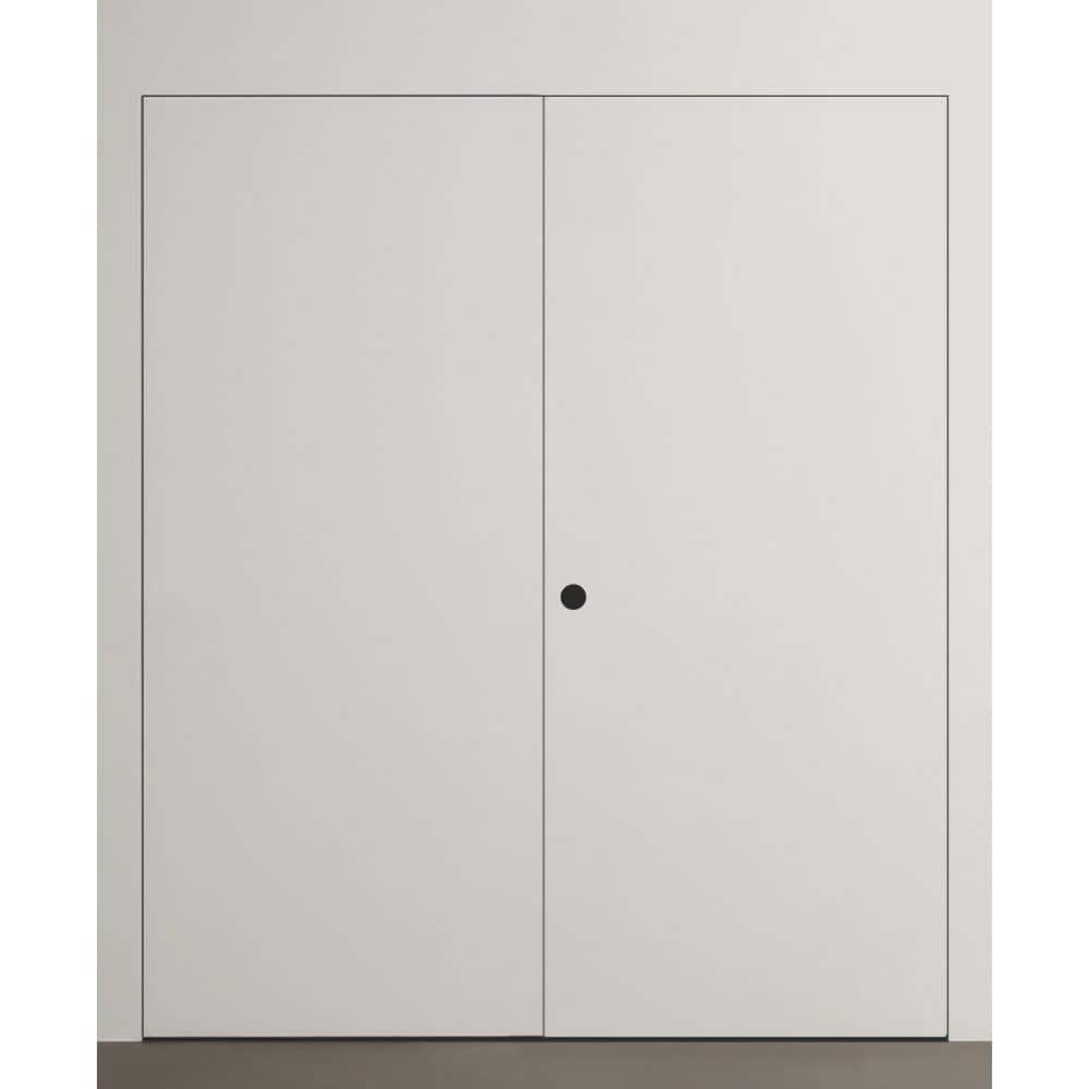 Frameless Invisible V 64 in. x 96 in. Right Hand Active Primed Wood Solid Composite Core Double Prehung French Door price history on PriceWatchPro