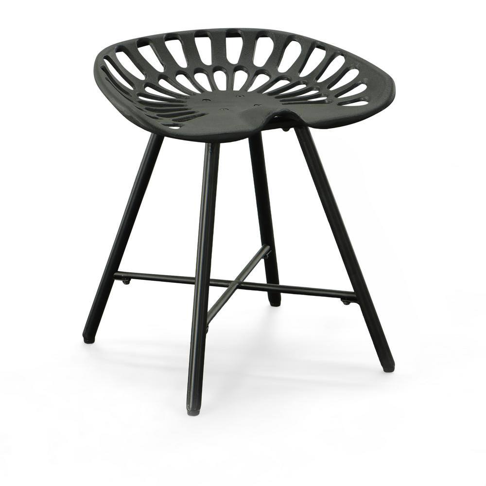 Jace Black Cast Iron Tractor Seat Fireside Bench