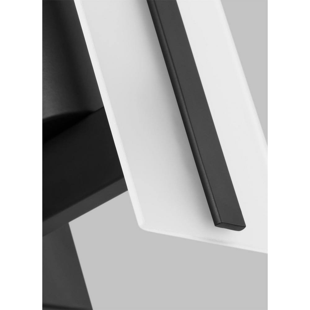 Midnight Black Satin Etched Glass Wall Sconce