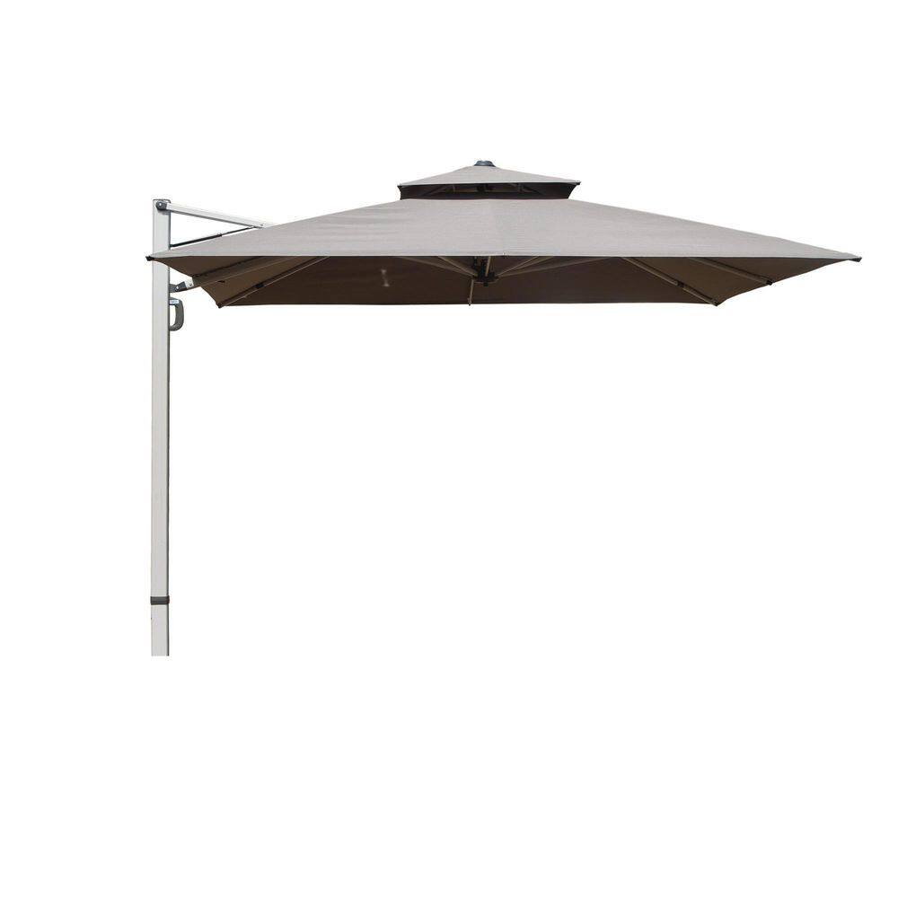 9 ft. Square Aluminum Cantilever Tilt Patio Umbrella in Gray with Center Pole price history on PriceWatchPro