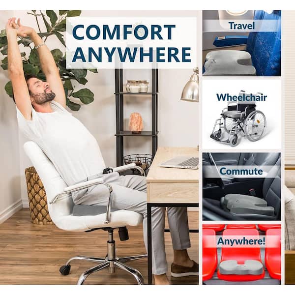 Ergonomic Memory Foam Butt Pillow Home Office Seat Cushion Non