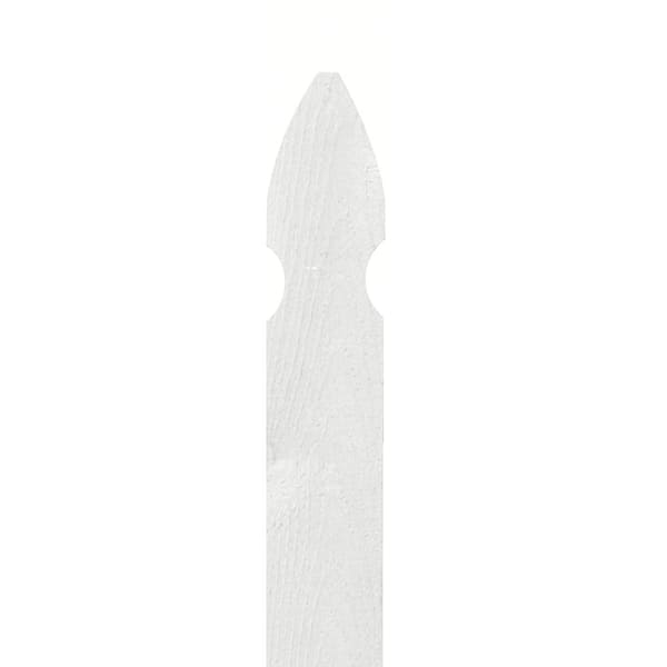 1/2 in. x 3-1/2 in. x 3-1/2 ft. Cedar French Gothic Primed White Fence Picket (14-Pack) 1/2 in. x 3-1/2 in. x 3-1/2 ft. Cedar French Gothic Primed White Fence Picket (14-Pack)