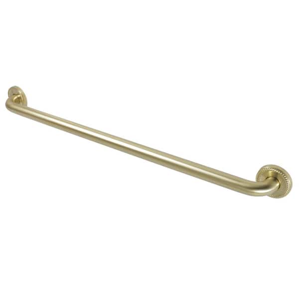 Kingston Brass Roped 32 in. x 1-1/4 in. Grab Bar in Brushed Brass