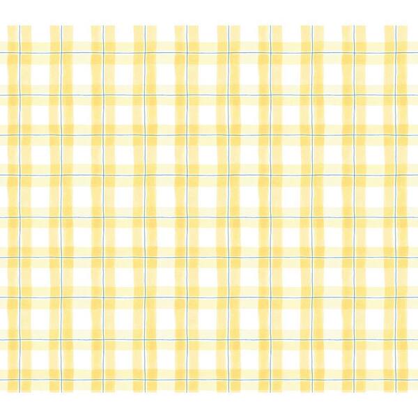 The Wallpaper Company 8 in. x 10 in. Yellow Thoughtful Plaid Wallpaper Sample