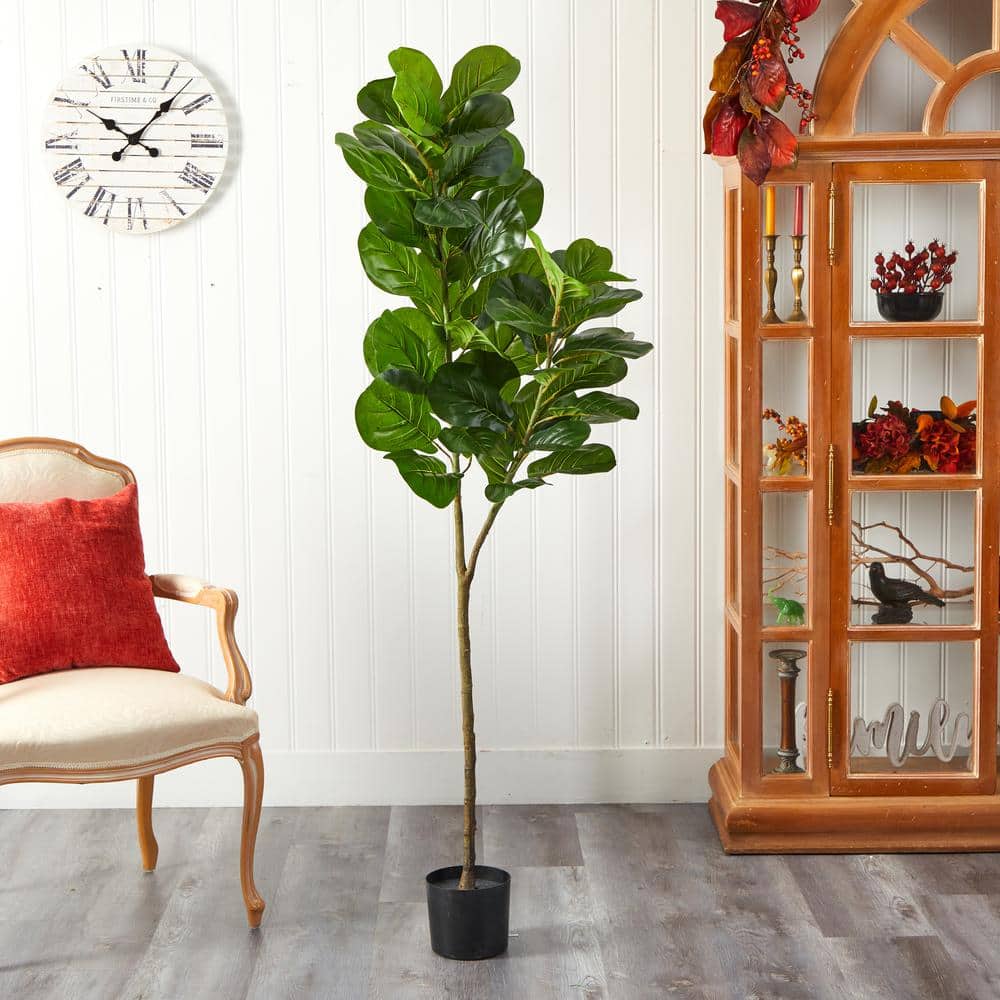 Artificial Faux Tropical Fiddle-Leaf Fig Plant there is 4 plants to a set 