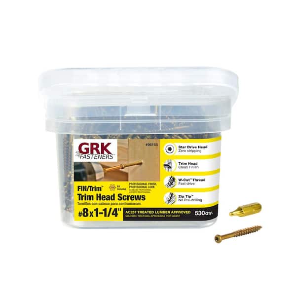 GRK Fasteners #8 x 1-1/4 in. Star Drive Trim-Head Finish Screw (530-Pack)