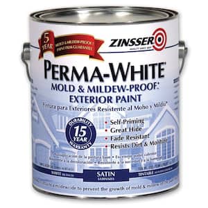 Perma-White 1 gal. Mold & Mildew-Proof White Satin Exterior Paint (4-Pack)