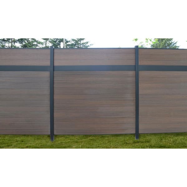 EuroFence Euro Style Estate 4 ft. x 6 ft. King Cedar Aluminum and Composite Horizontal Fence Panel Section