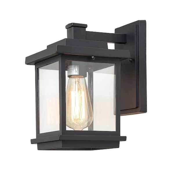Lnc Square 1 Light Black Outdoor Wall, Large Outdoor Wall Sconce Lighting Home Depot