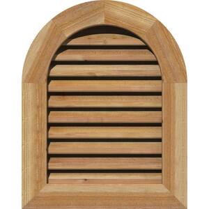 25" x 35" Round Rough Sawn Western Red Cedar Wood Gable Louver Vent Functional