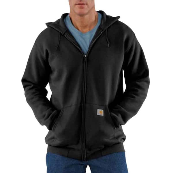 Carhartt Men's Black Midweight Hooded Zip Front Sweatshirt