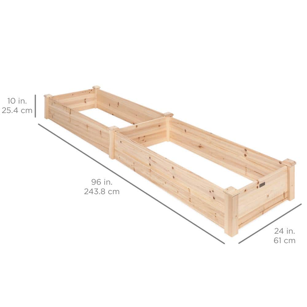 Natural Fir Wood Raised Garden Bed Planter for Outdoor Yard