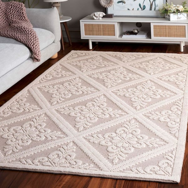 Vermont 9 ft. x 12 ft. Ivory Diamond Ornate Area Rug