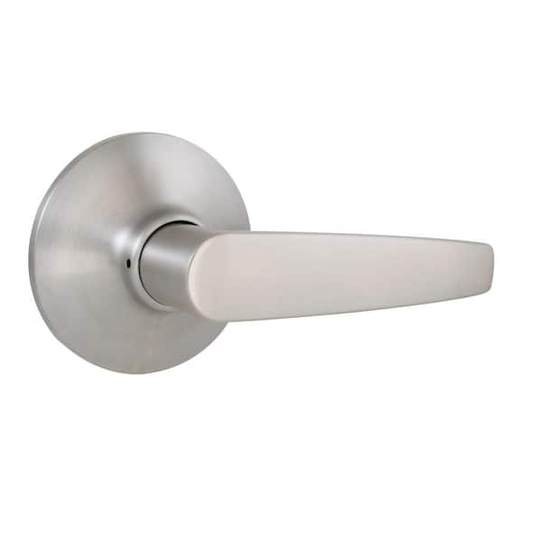 Brushed steel shop door handles