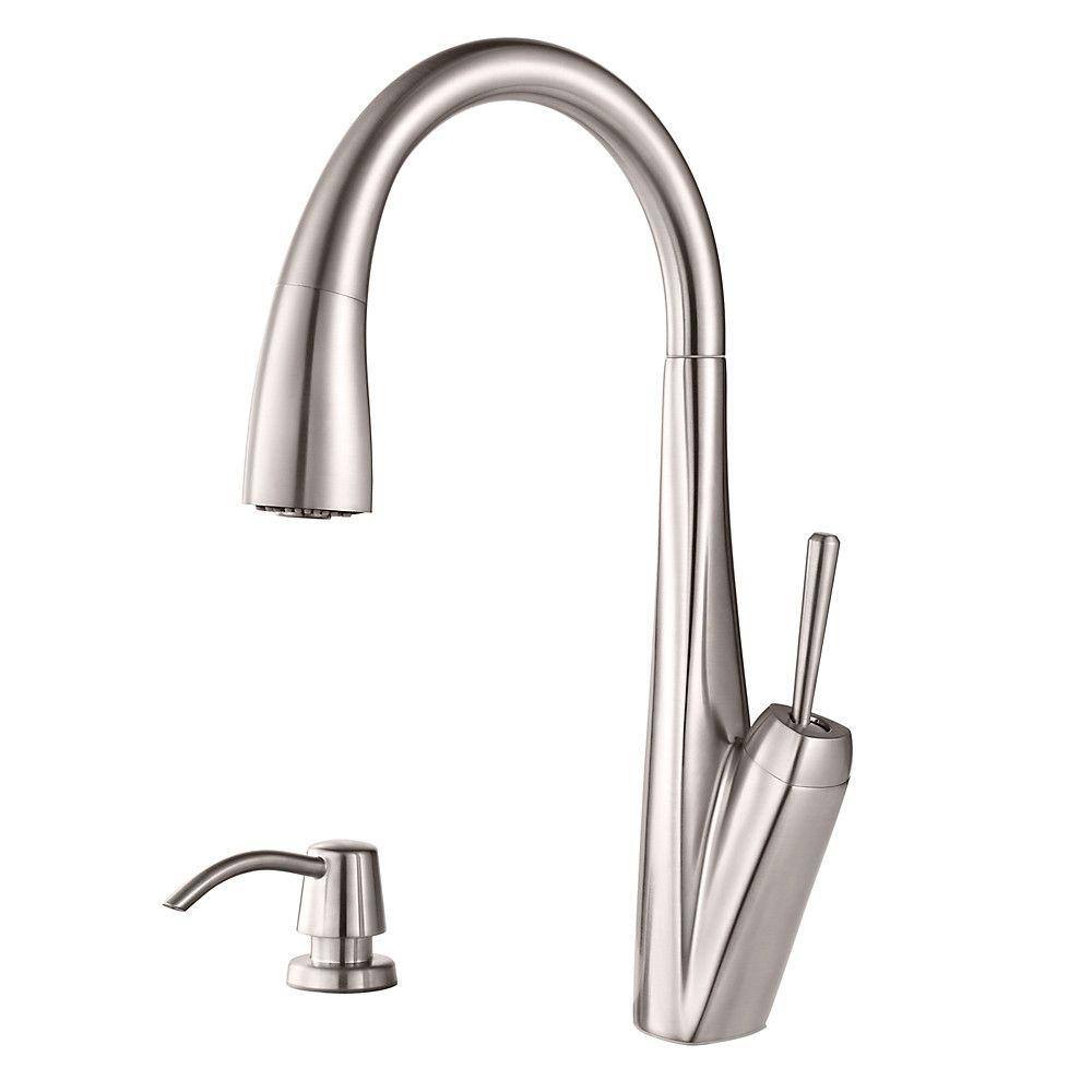 UPC 038877581186 product image for Pfister Zuri Single-Handle Pull-Down Sprayer Kitchen Faucet with Soap Dispenser  | upcitemdb.com