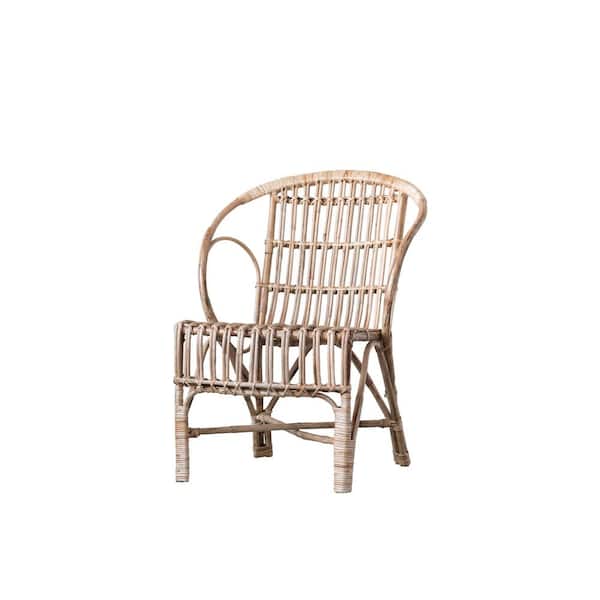 Storied Home Natural Cane Wood Arm Chair