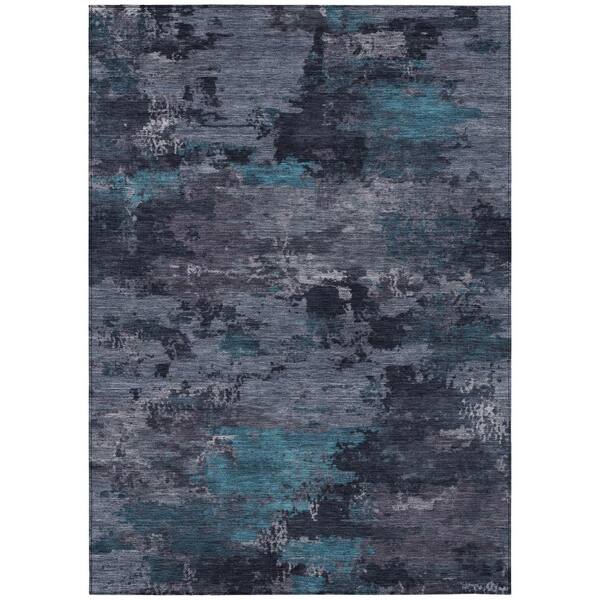 Chantille Machine Washable Indoor/Outdoor Abstract ACN2813 Teal 10 ft. x 14 ft. Area Rug