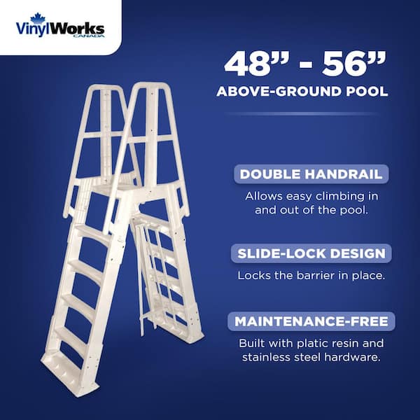 A-Frame Pool Ladder with Barrier
