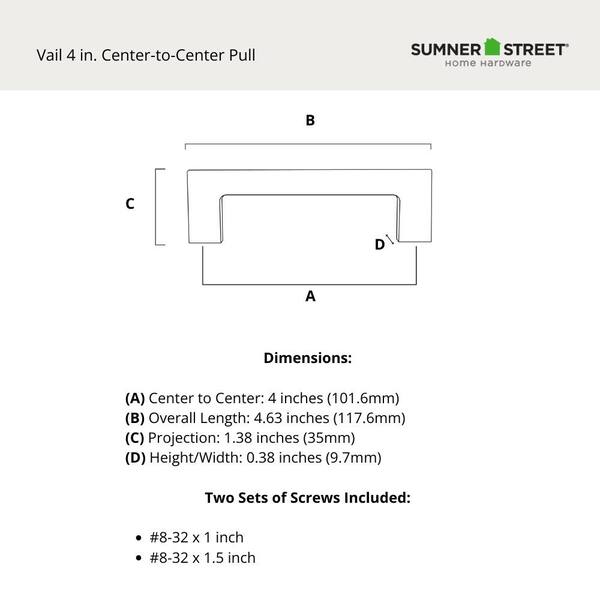 Sumner Street Home Hardware Martin (32mm) Center to Center Rectangular Finger Drawer Pull