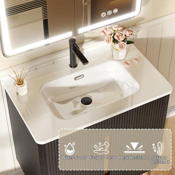 y*y様 新品24-25NOVMBR LIVER153cm Virubi 30 in. W Single Sink Bath Vanity in Green with White