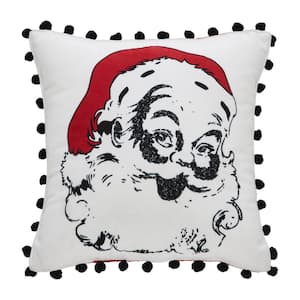 Annie Red Check 12 in. x 12 in. Vintage Santa Throw Pillow