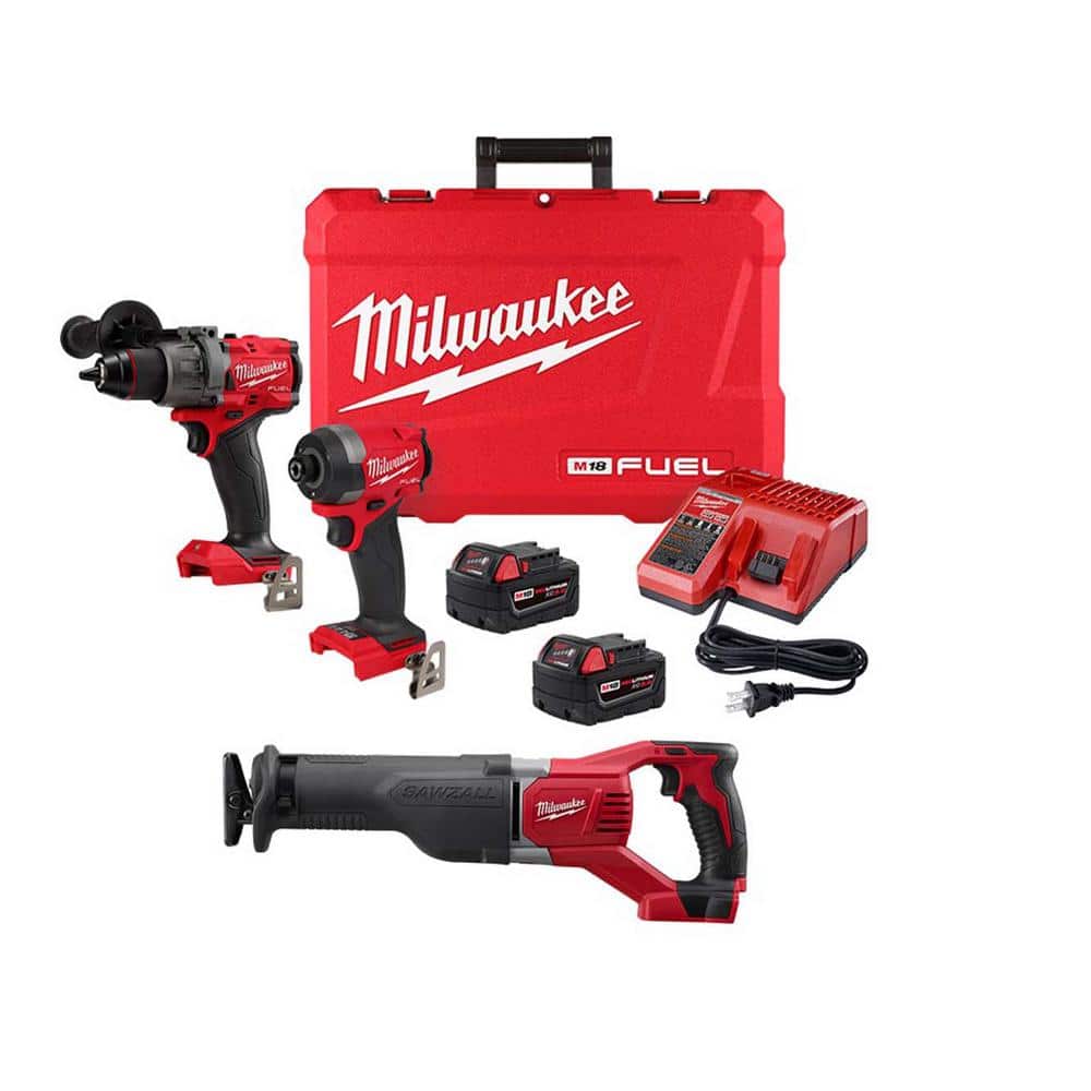 Milwaukee M18 FUEL 18V LithiumIon Brushless Cordless Hammer Drill and Impact Driver Combo Kit