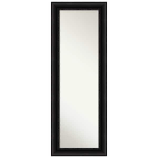 Amanti Art Large Rectangle Satin Black Hooks Classic Mirror (53.5 in. H x 19.5 in. W)