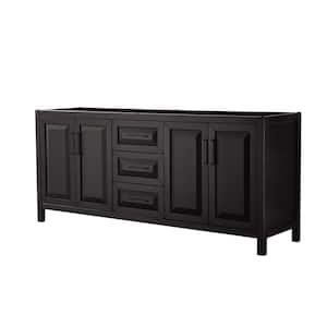 Daria 78.75 in. W x 21.5 in. D x 35 in. H Double Bath Vanity Cabinet without Top in Dark Espresso