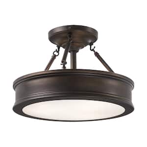 Grafton 3-Light Hallmark Bronze Semi Flush Mount Ceiling Light