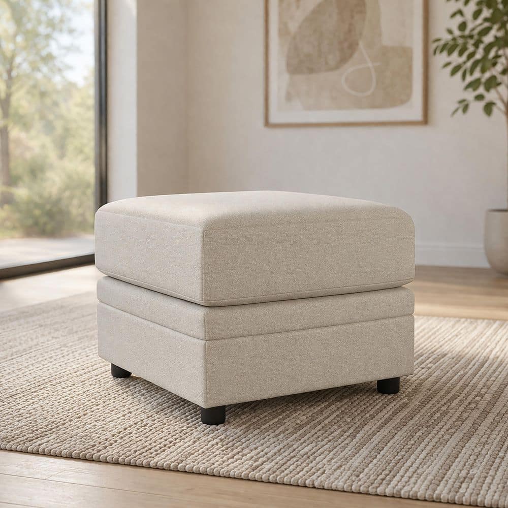KYVOS Newport Hemp Beige Polyester Fabric Square Storage Medium (22-44 in.) Ottoman price history on PriceWatchPro