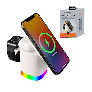 3-in-1 Mag-Safe 15W Wireless Charging Station with Apple Watch and AirPods Dock