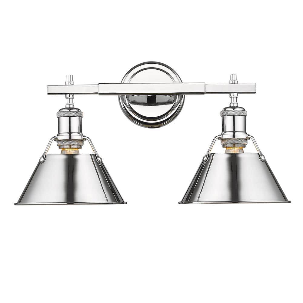 Chrome 2-Light Dimmable Bath Vanity Fixture
