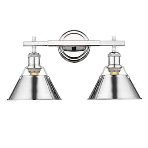 Orwell 2-Light Chrome with Chrome Shade Bath Vanity Light