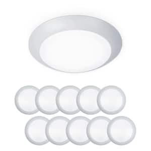 Disc 4 in. 1-Light White LED Flush Mount (10-Pack)