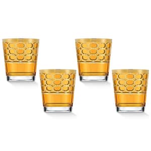 10 oz. Amber and Gold Double Old Fashion Tumbler/Whiskey (Set of 4)