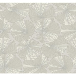 Layered Grey Lily Pads Wallpaper