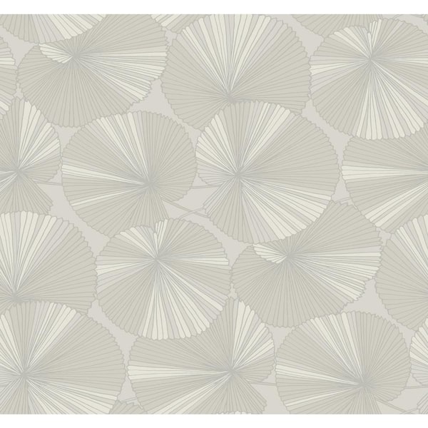 Candice Olson Layered Grey Lily Pads Wallpaper