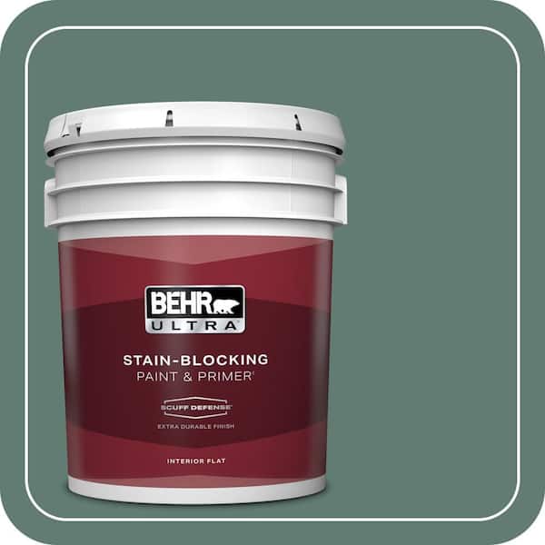 BEHR ULTRA 5 gal. #S430-6 Forest Edge Extra Durable Flat Interior Paint & Primer