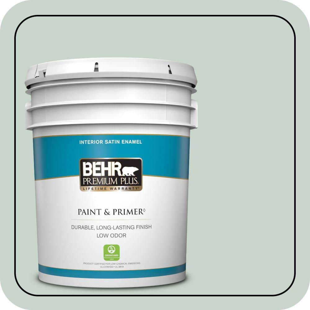 5 gal. #460E-2 Valley Mist Satin Enamel Low Odor Interior Paint & Primer price history on PriceWatchPro