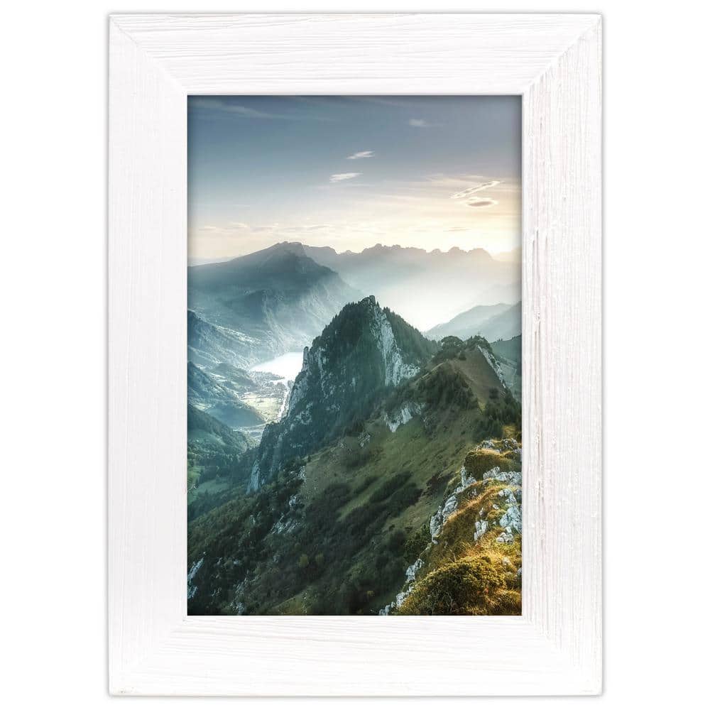 Malden 4 x 6 WHITE RIDGE LINEAR WOOD PICTURE FRAME - 4 PACK 40004